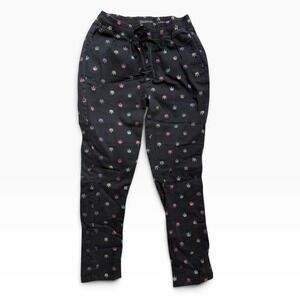 Drill Clothing Co Black Rainbow Weed Leaf Print Joggers Festival Pants Medium